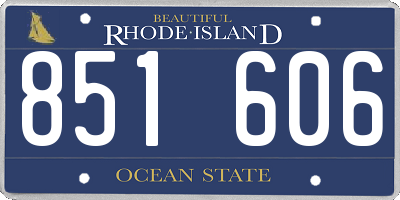 RI license plate 851606