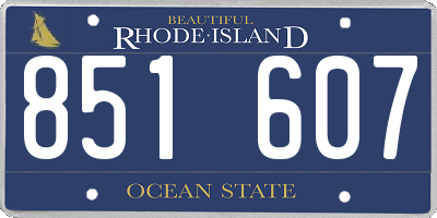 RI license plate 851607