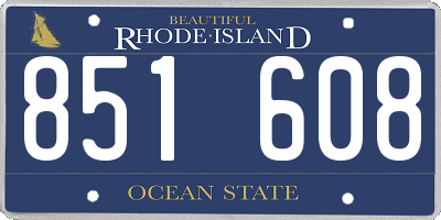 RI license plate 851608