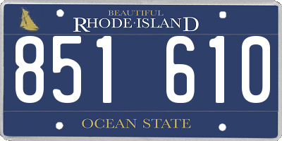 RI license plate 851610