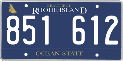 RI license plate 851612