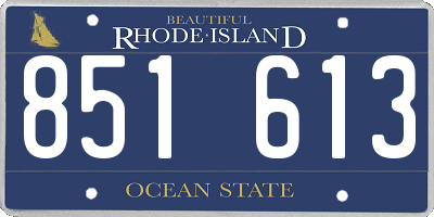 RI license plate 851613