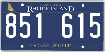 RI license plate 851615