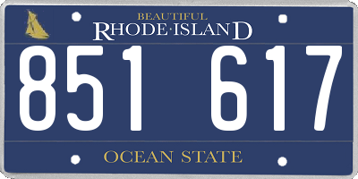 RI license plate 851617