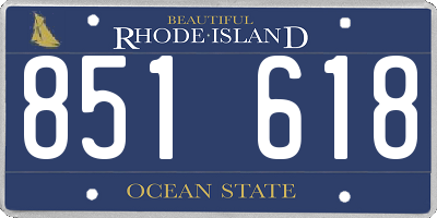 RI license plate 851618