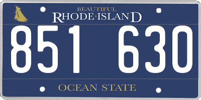 RI license plate 851630