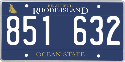 RI license plate 851632