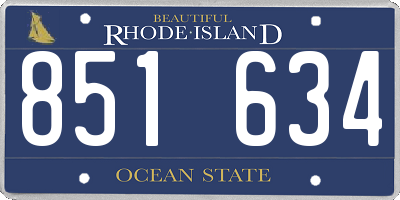 RI license plate 851634