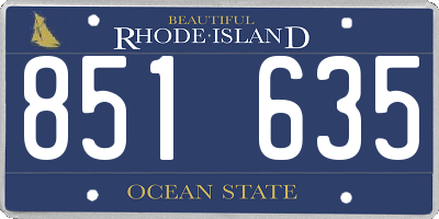 RI license plate 851635