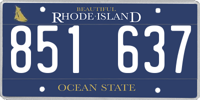 RI license plate 851637