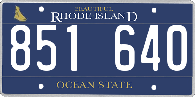 RI license plate 851640