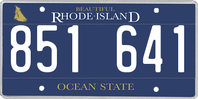 RI license plate 851641