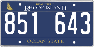 RI license plate 851643