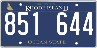 RI license plate 851644