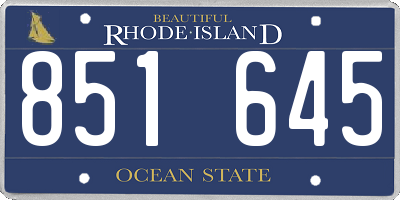 RI license plate 851645