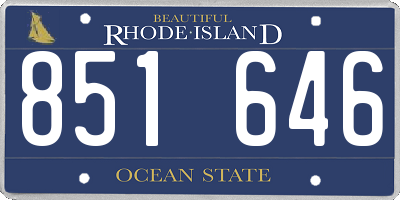 RI license plate 851646
