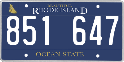 RI license plate 851647