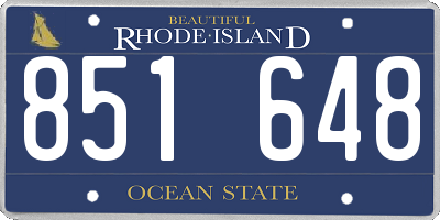 RI license plate 851648