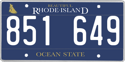 RI license plate 851649