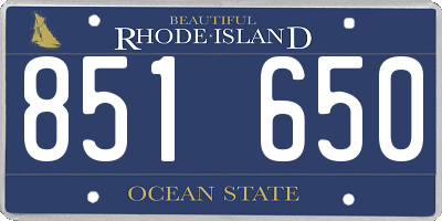 RI license plate 851650