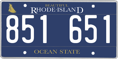RI license plate 851651
