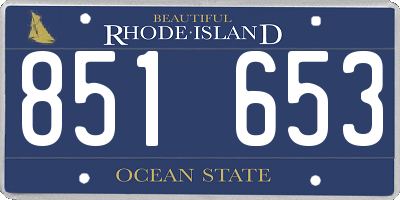 RI license plate 851653