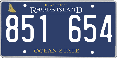 RI license plate 851654