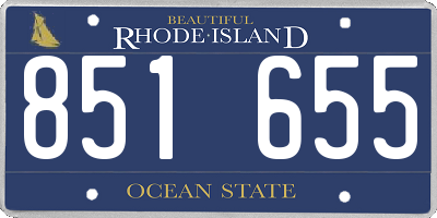 RI license plate 851655