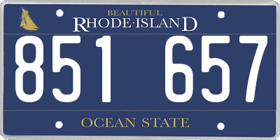 RI license plate 851657