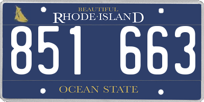 RI license plate 851663