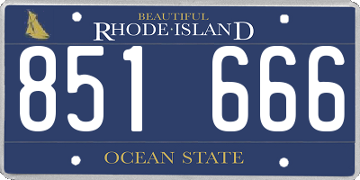 RI license plate 851666