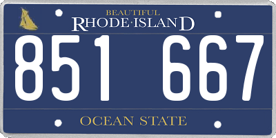 RI license plate 851667