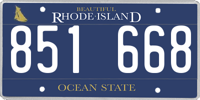 RI license plate 851668