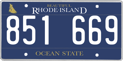 RI license plate 851669