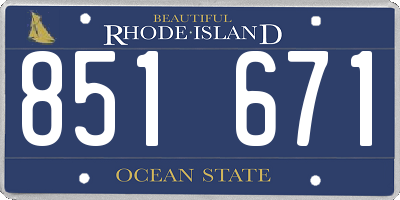 RI license plate 851671