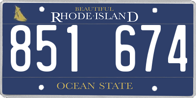 RI license plate 851674