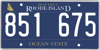 RI license plate 851675