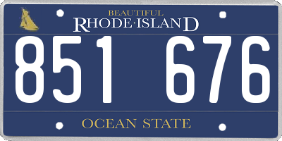 RI license plate 851676