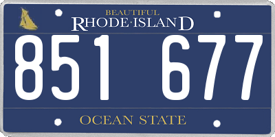 RI license plate 851677