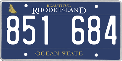RI license plate 851684