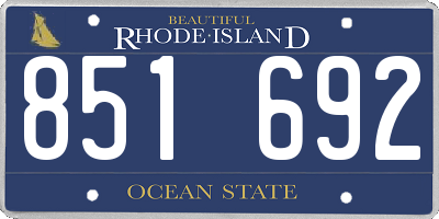 RI license plate 851692