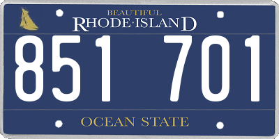 RI license plate 851701