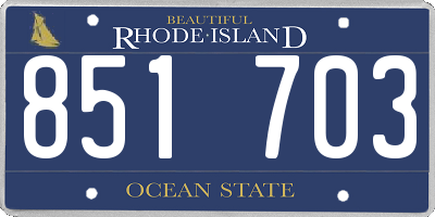 RI license plate 851703