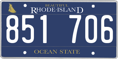 RI license plate 851706
