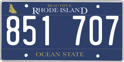 RI license plate 851707