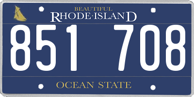 RI license plate 851708