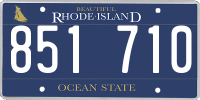 RI license plate 851710