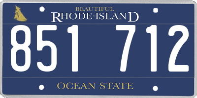 RI license plate 851712