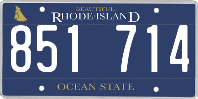 RI license plate 851714