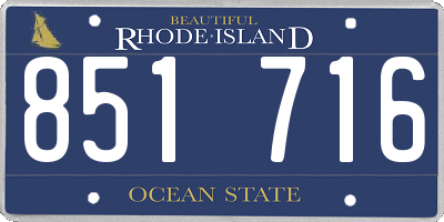 RI license plate 851716